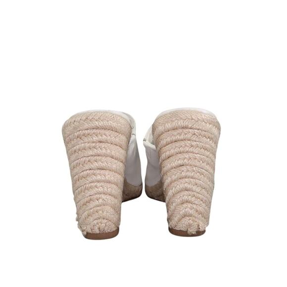 Steve Madden Shoes Womens 8.5 Sandals Wedge Slide Espadrille Leather White Urge - Picture 6 of 15